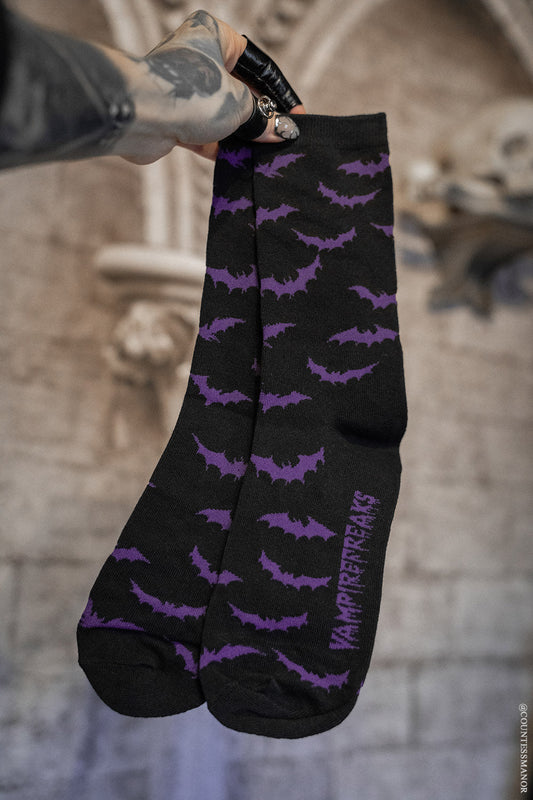 Creepy Crew Socks [Purple Bats]