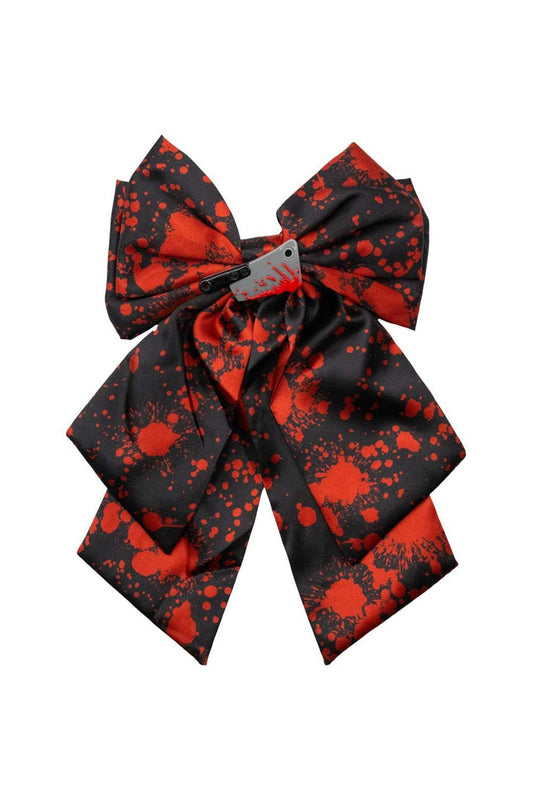Blood Splatter Cleaver Satin Hair Bow