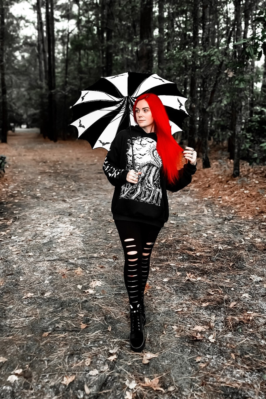 Batwing Pagoda Umbrella [Batty Black/White]