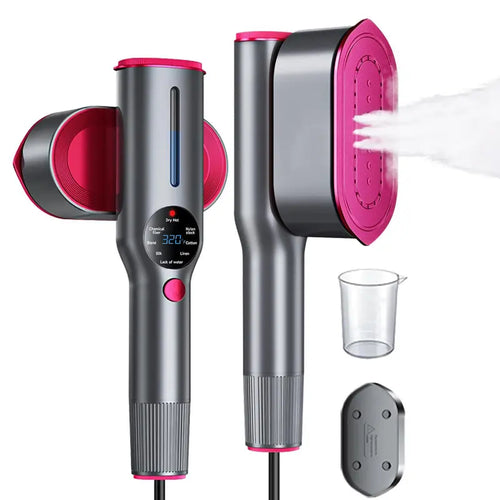 Portable Iron Steamer Combo Travel Steam Generators, 7 Modes with LED Display, Fast Heating, 90° Swivel Handle, 1-Button Start, Travel Stuff, New Year Gift