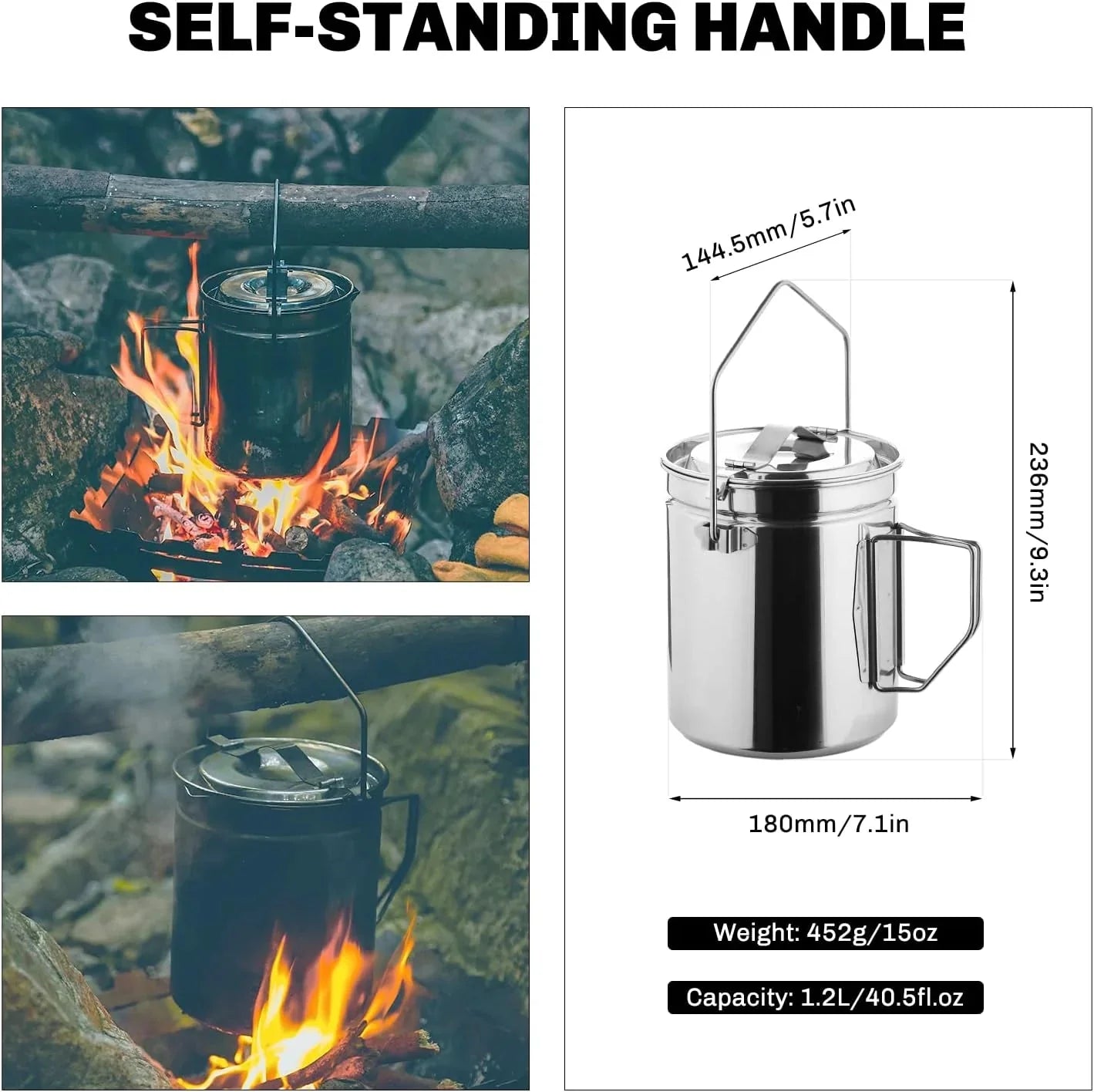 FIREMAPLE Antarcti 1.2L stainless steel pot