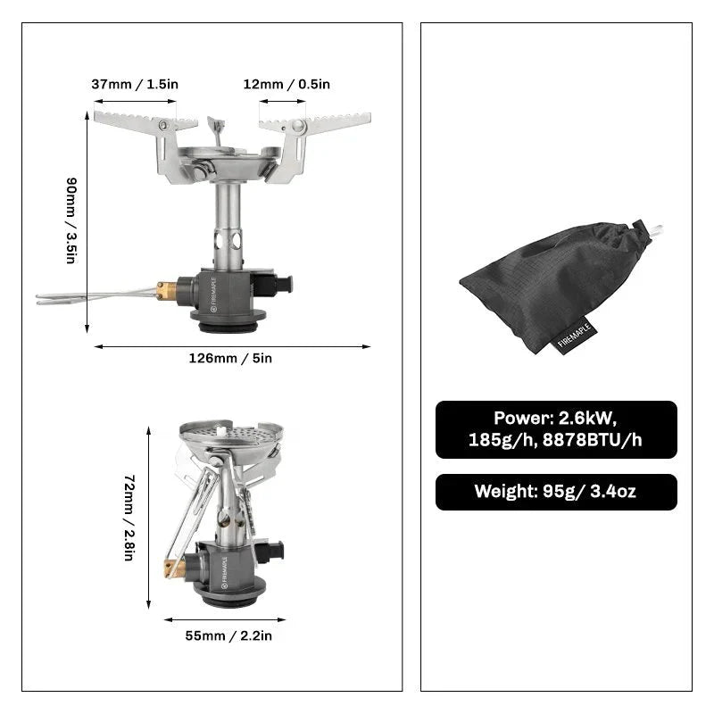 FIREMAPLE GreenPeak 2 Gas Stove with Pressure-regulator