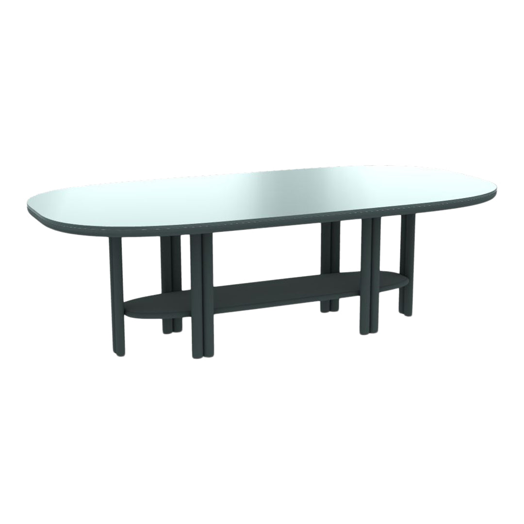 Anam Dining Table - Glass Top - Oval