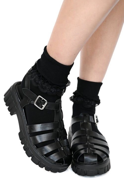 Black Lace Bobby Socks