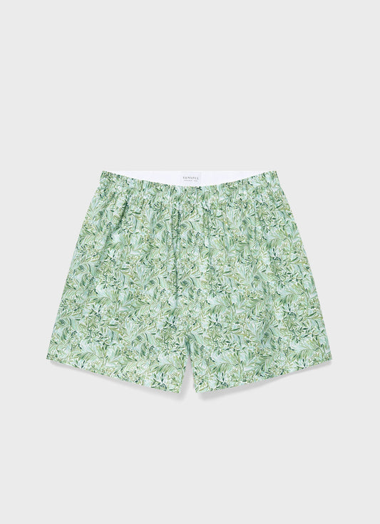Mens Classic Boxer Shorts In Liberty Fabric In Green Garden Mbox4701L Gnhn