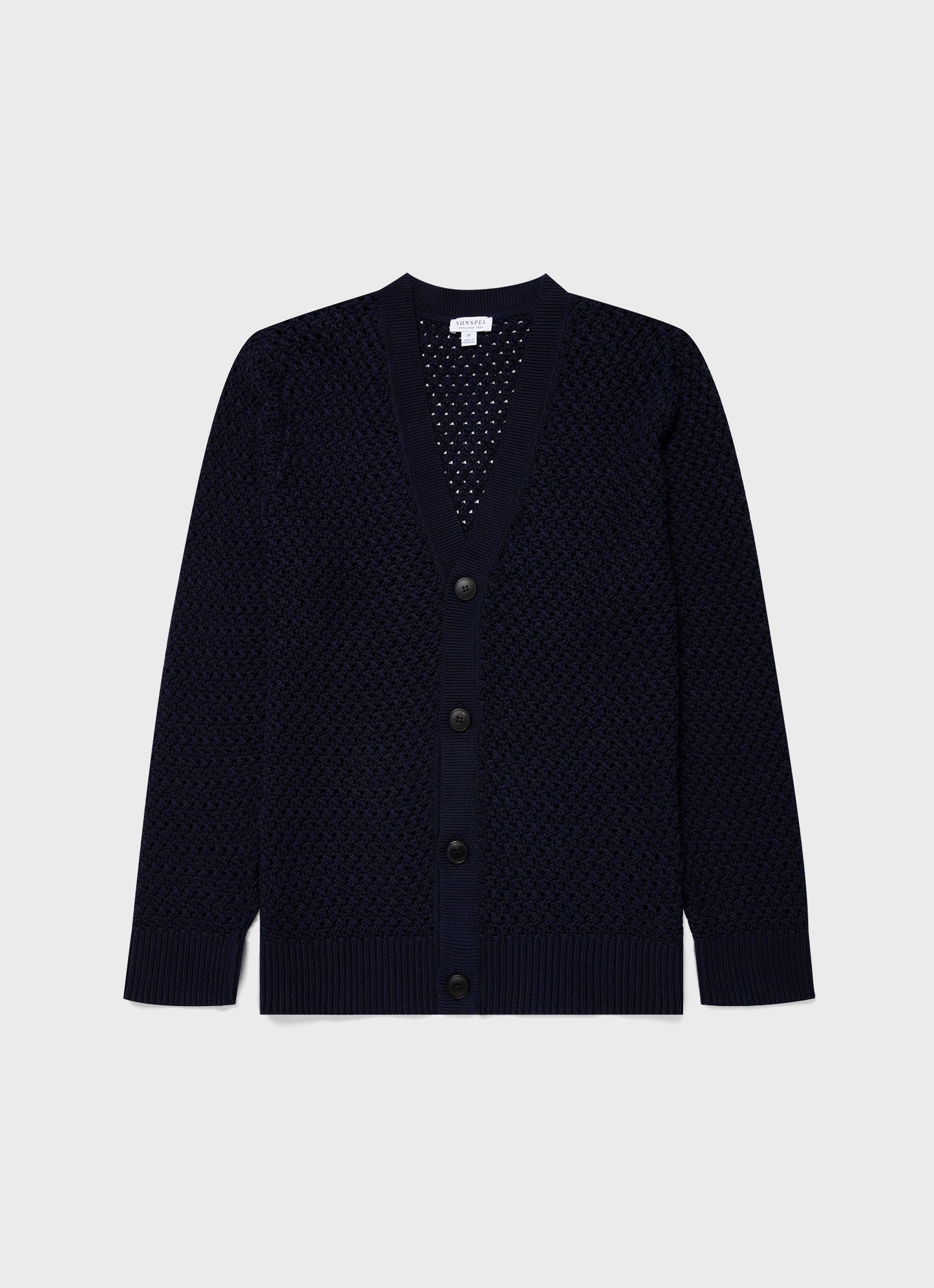 Mens Open Stitch Cardigan In Navy Mcar8236 Buaa