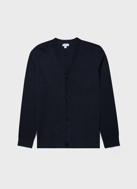 Mens Textured Knit Cardigan In Navy Mcar8243 Buaa