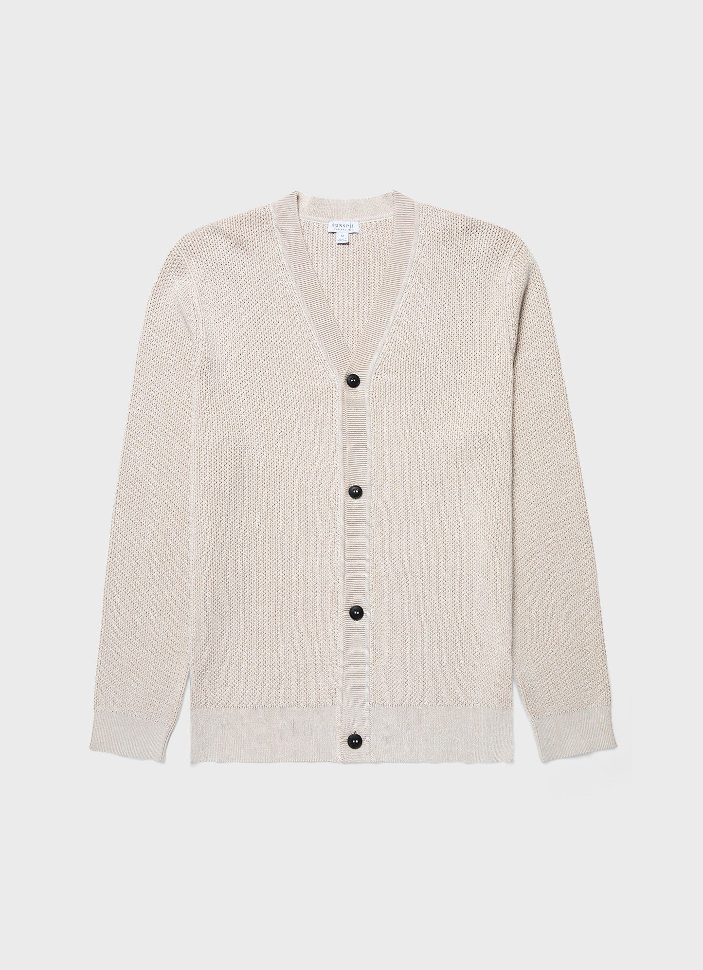 Mens Textured Knit Cardigan In Ecru Mcar8243 Whcr