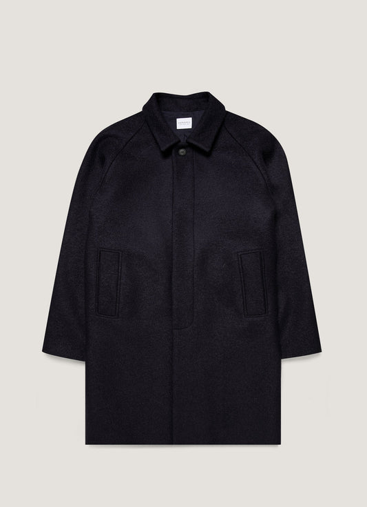 Mens Boiled Wool Car Coat In Navy Mcoa7332 Buaa