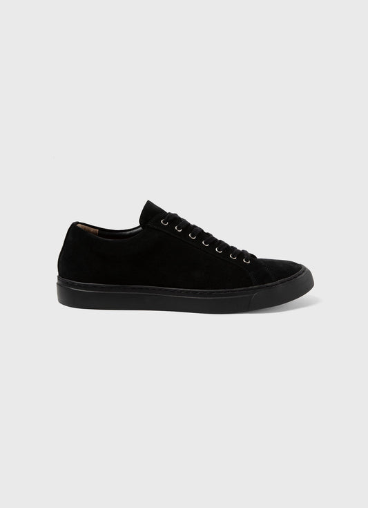 Mens Suede Tennis Shoe In Black Mftw9374 Bkaa