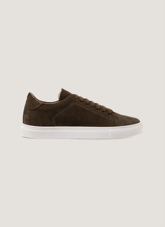 Mens Suede Tennis Shoe In Dark Moss Mftw9459 Gnfc