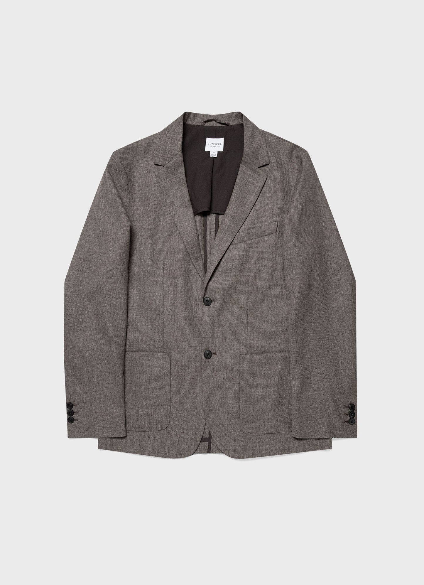Mens Travel Wool Blazer In Dark Stone Melange Mjac7137 Whhn