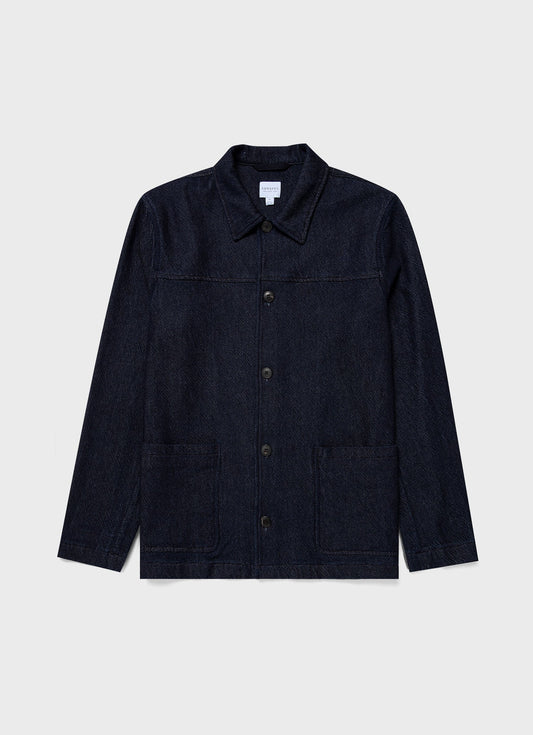 Mens Denim Chore Jacket In Selvedge Denim Mjac7141 Bupc