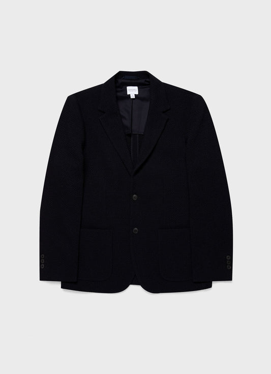 Mens Heavy Wool Jersey Blazer In Navy Mjac7163 Buaa