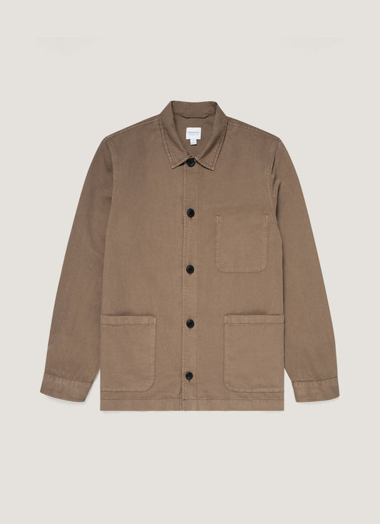 Mens Cotton Linen Twin Pocket Jacket In Dark Tan Mjac7175 Brdh