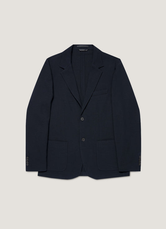 Mens Textured Wool Blazer In Navy Mjac7188 Buaa