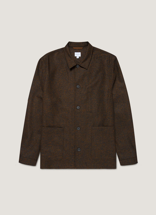 Mens Wool Twin Pocket Jacket In Truffle Mjac7194 Brgd