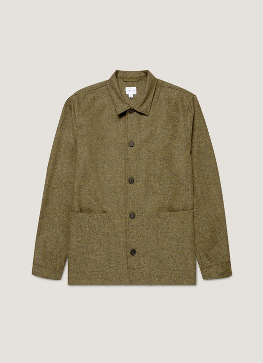Mens Wool Twin Pocket Jacket In Sea Moss Mjac7194 Gnim