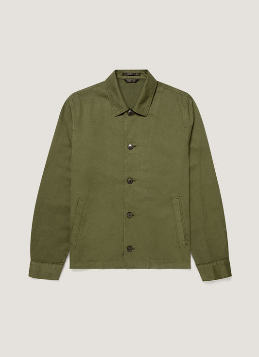 Mens Cotton Linen Jacket In Deep Olive Mjac7207 Gniz