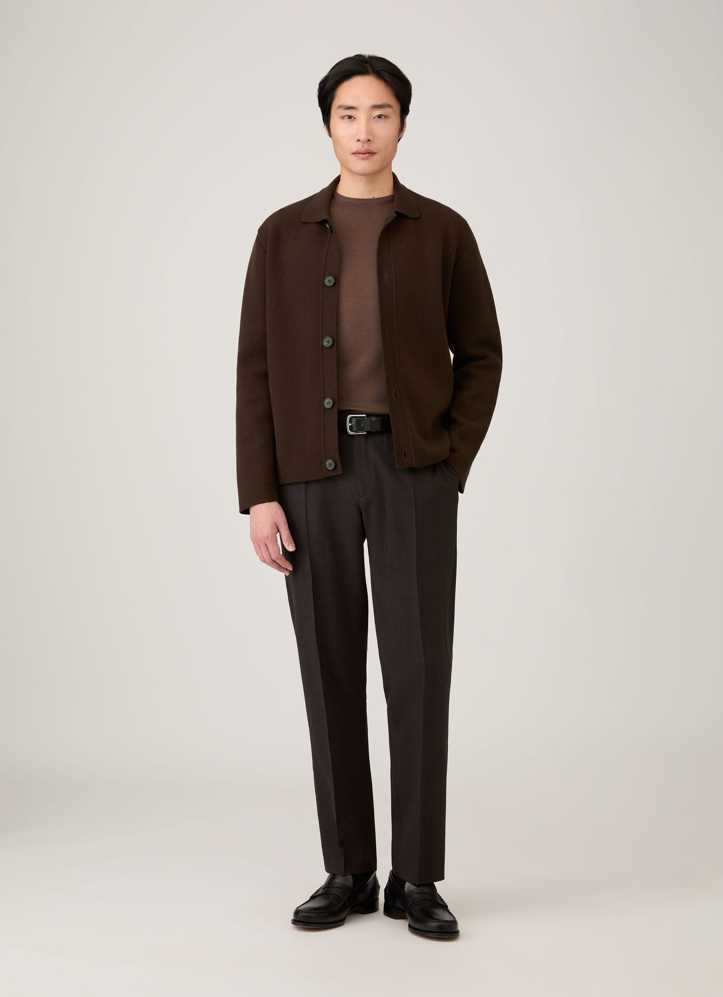 Mens Double Faced Jacket In Truffle Mjac8289 Brgd