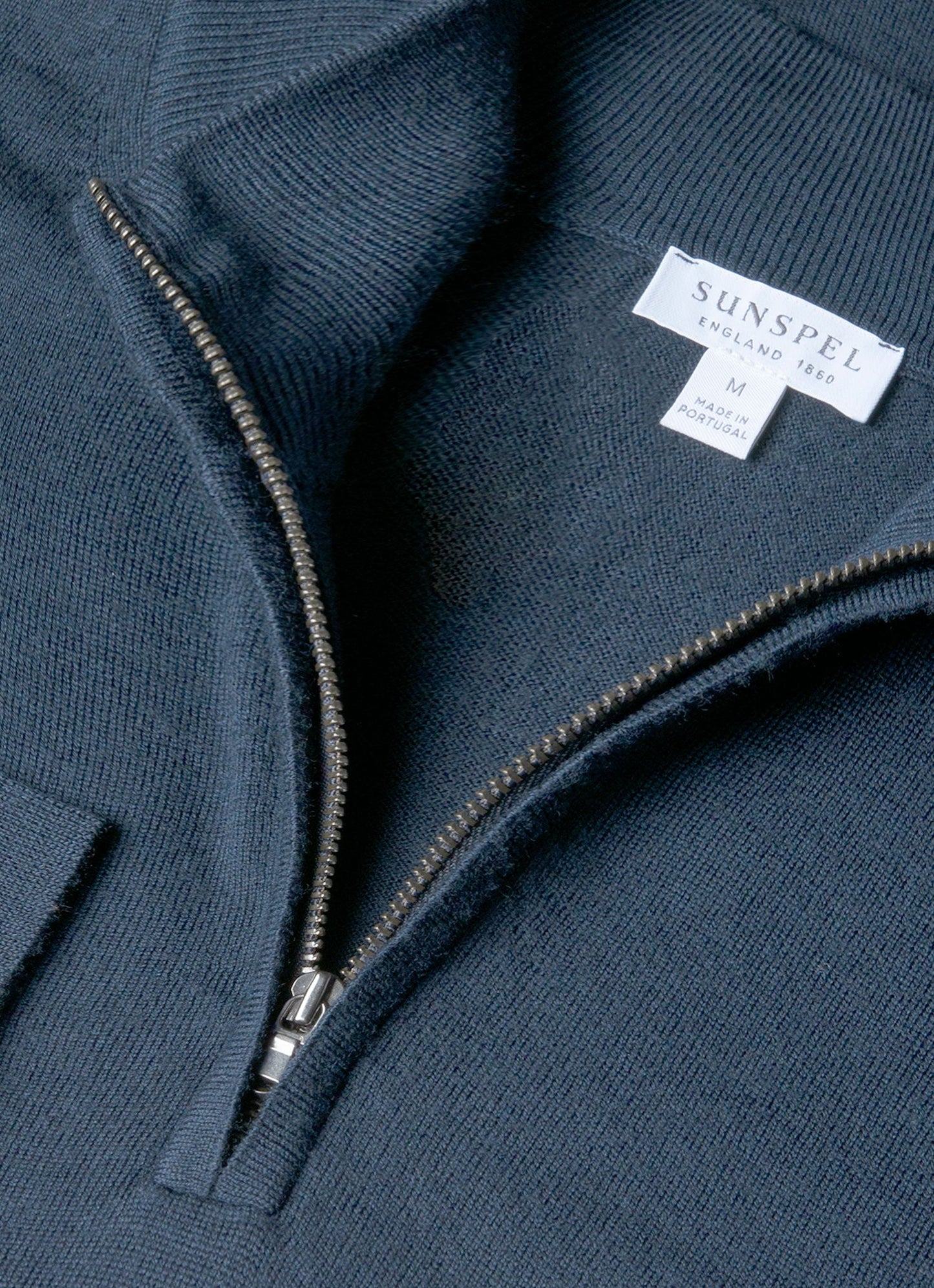 Mens Extra Fine Merino Zip Neck In Slate Blue Mjum8116 Buua