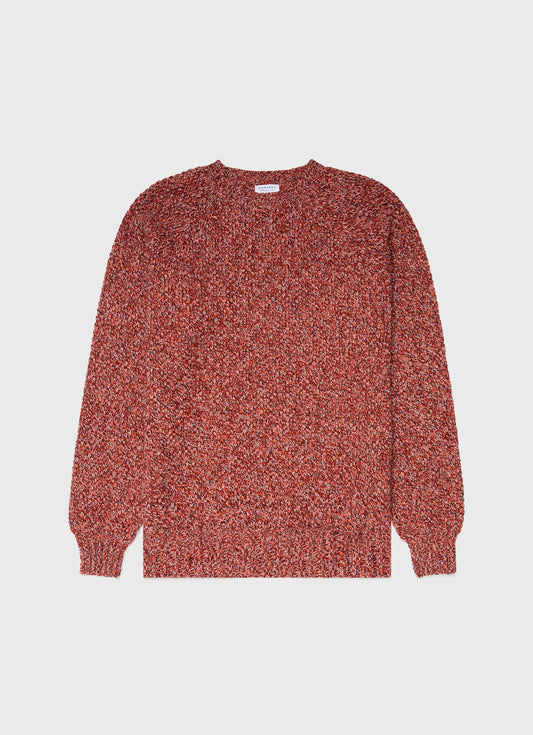 Mens Lambswool Textured Jumper In Magma Twist Mjum8214 Rdej