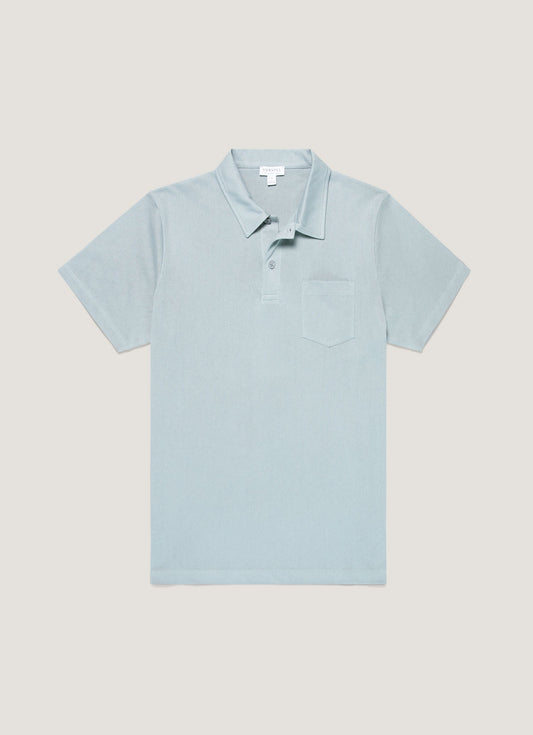 Mens Riviera Polo Shirt In Stone Blue Mpol1026 Buwt