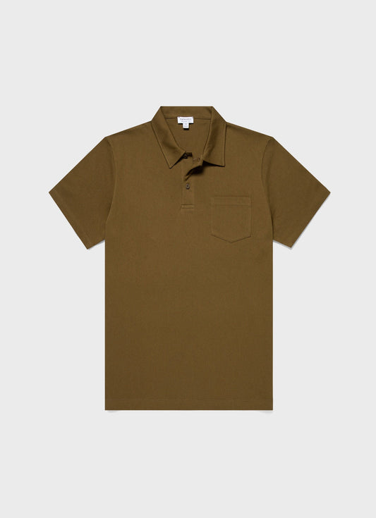 Mens Riviera Polo Shirt In Olive Green Mpol1026 Gnia