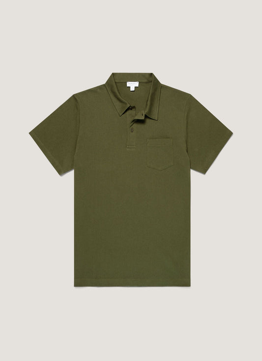 Mens Riviera Polo Shirt In Deep Olive Mpol1026 Gniz