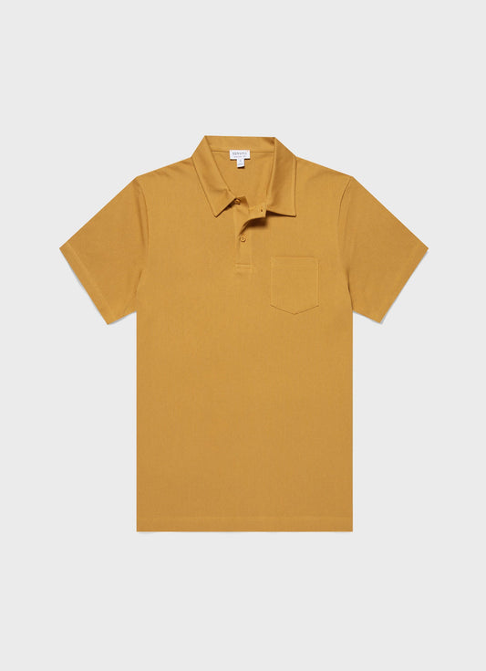 Mens Riviera Polo Shirt In Mustard Mpol1026 Ylbe