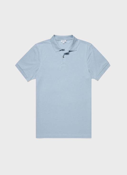 Mens Pique Polo Shirt In Blue Mist Mpol1028 Buvq
