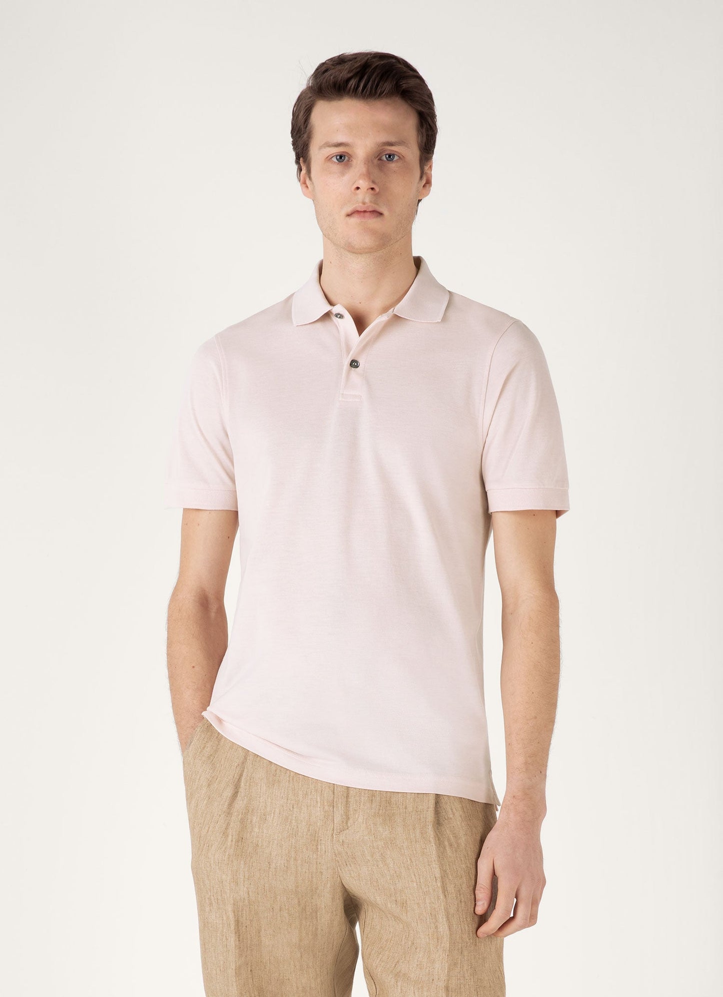 Mens Pique Polo Shirt In Pastel Pink Mpol1028 Pkbl