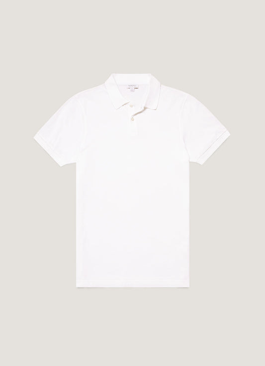 Mens Cotton Pique Polo Shirt White Mpol1028
