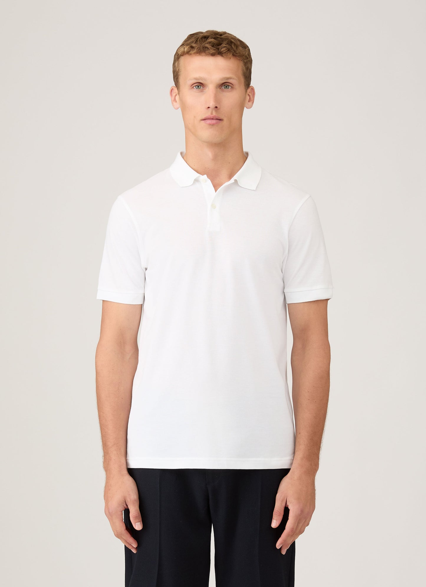 Mens Cotton Pique Polo Shirt White Mpol1028