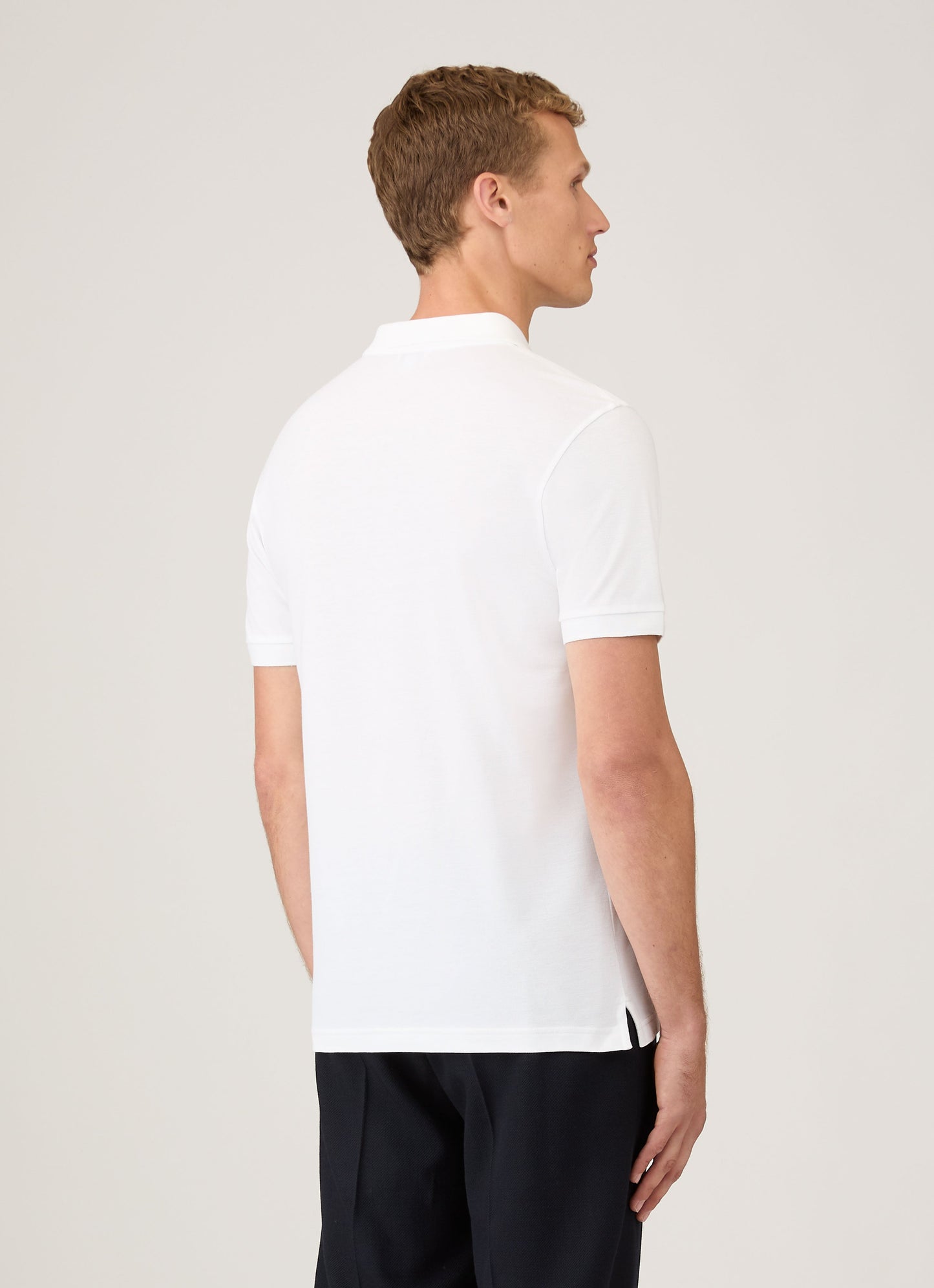 Mens Cotton Pique Polo Shirt White Mpol1028