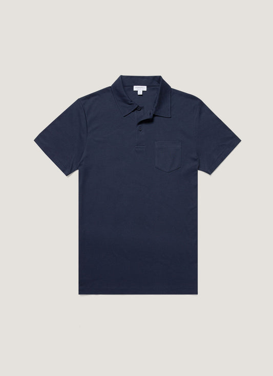 Mens Sea Island Cotton Riviera Polo Shirt In Navy