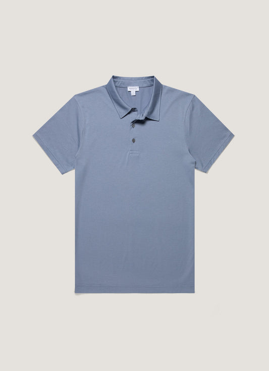 Mens Classic Jersey Polo Shirt In Vintage Blue Mpol1052 Buwb