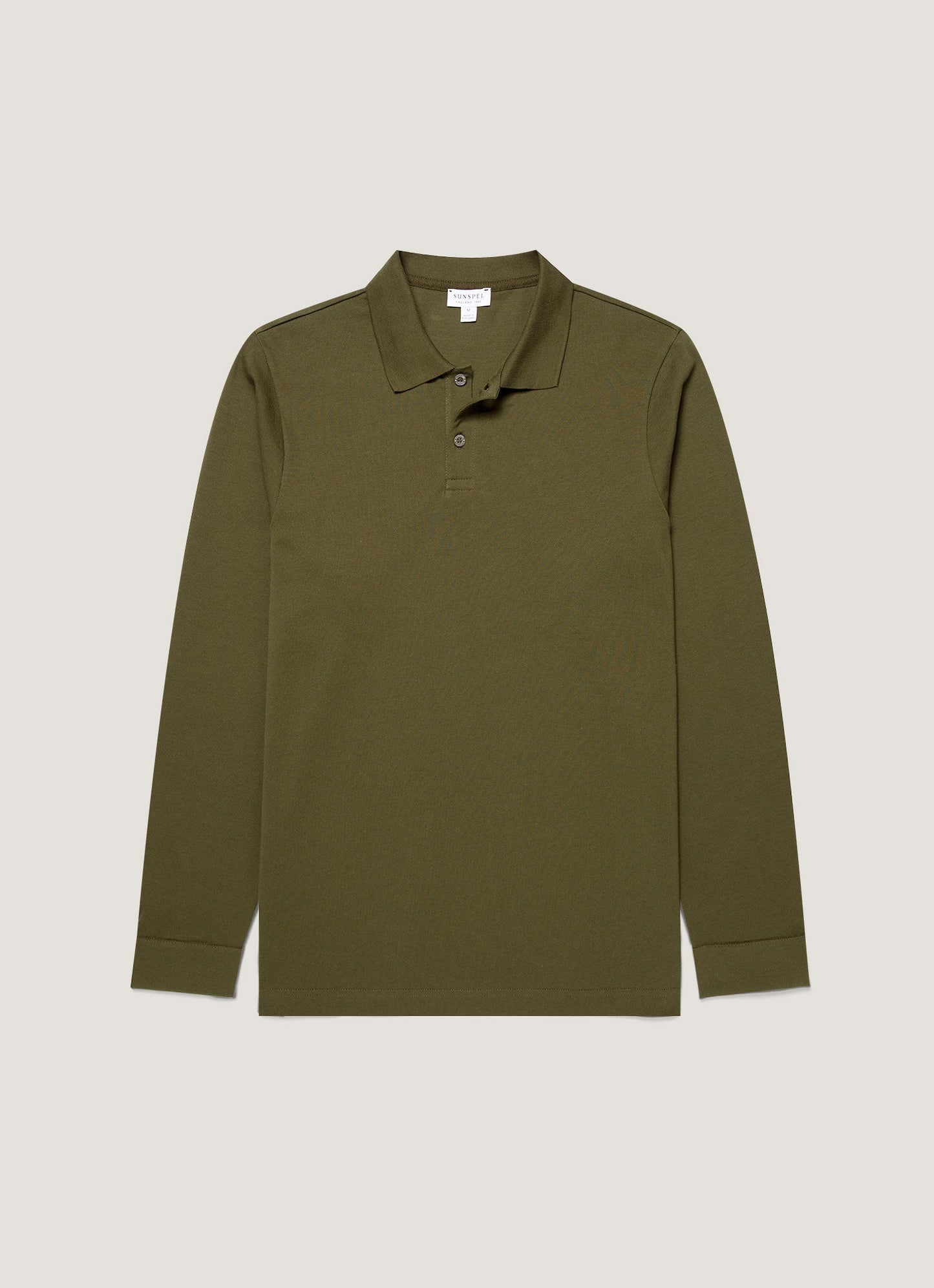 Mens Long Sleeve Pique Polo Shirt In Deep Olive Mpol1065 Gniz