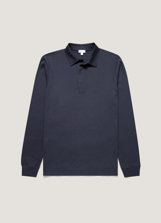 Mens Heavyweight Rugby Polo Shirt In Navy Mpol1066 Buaa