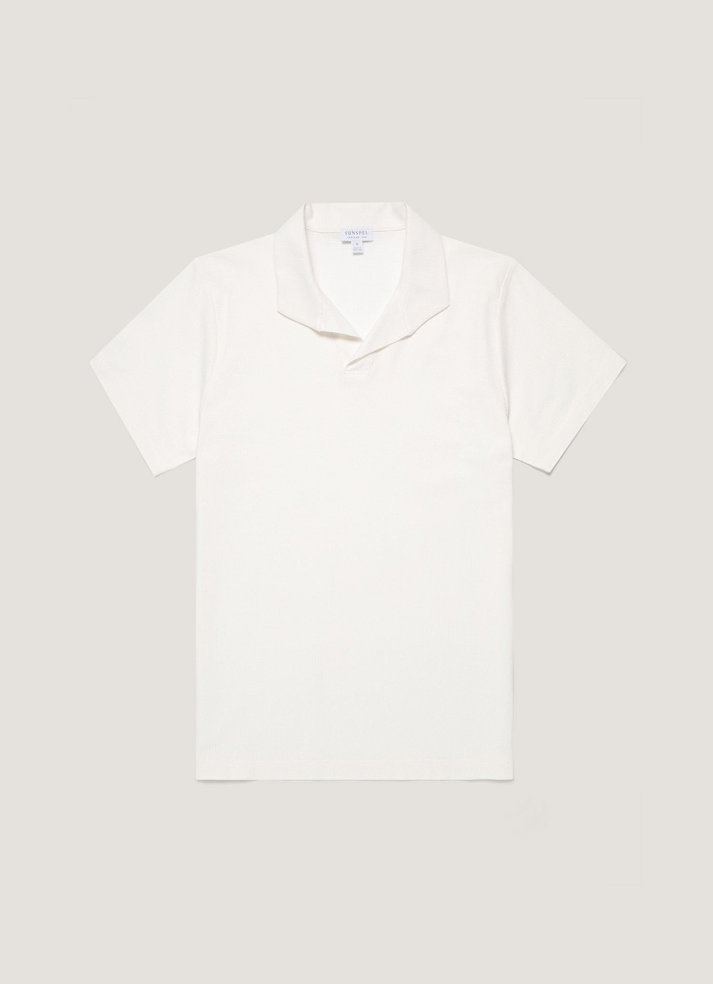 Mens Textured Jersey Polo Shirt In Ecru Mpol1074 Whcr