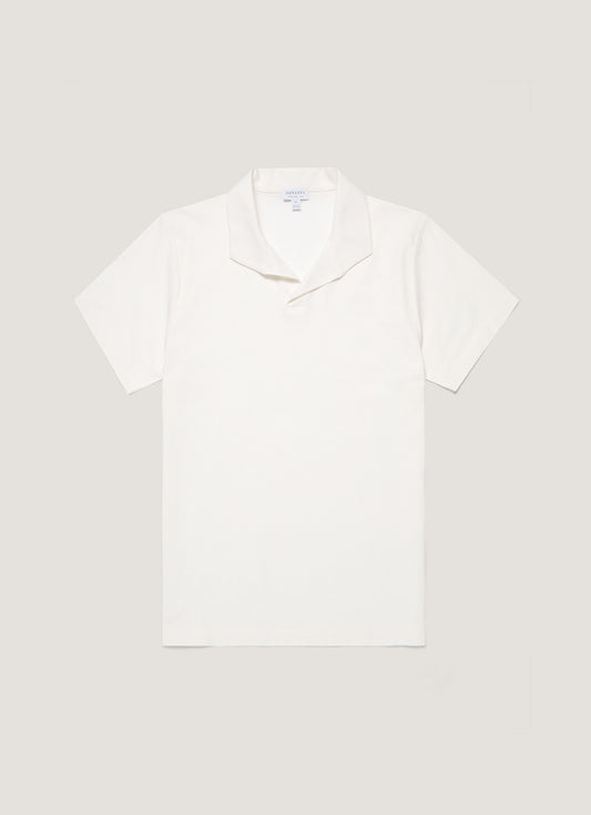 Mens Textured Jersey Polo Shirt In Ecru Mpol1074 Whcr