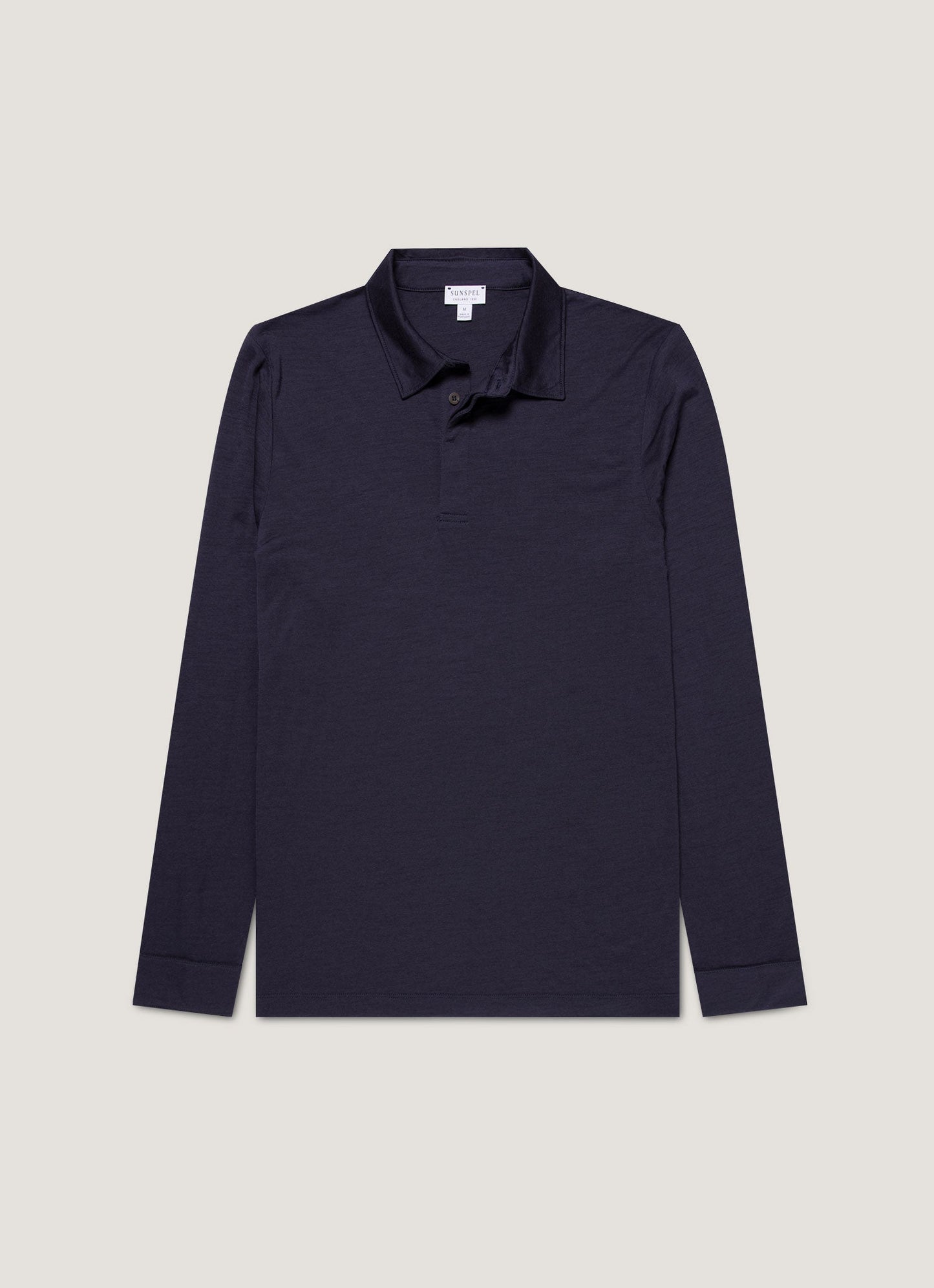 Mens Long Sleeve Ultrafine Merino Polo Shirt In Navy Mpol1075 Buaa