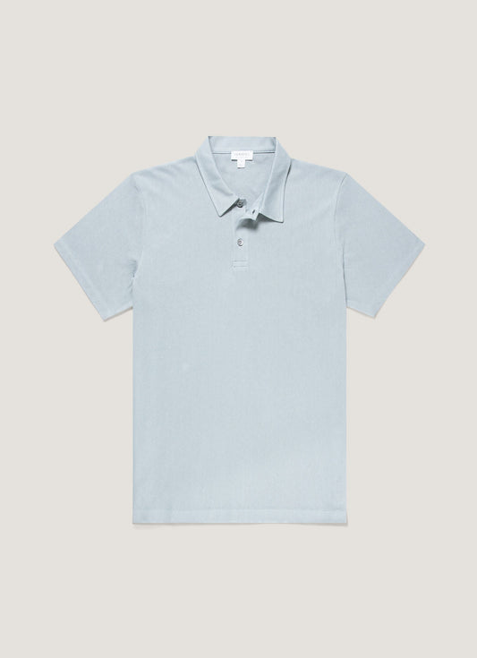Mens Regular Fit Riviera Polo Shirt In Stone Blue Mpol1076 Buwt