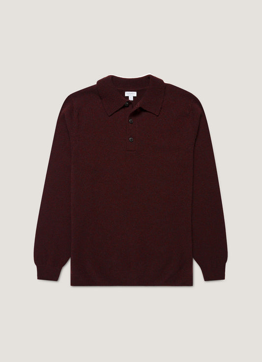 Mens Lambswool Polo Shirt In Bakelite Twist Mpol8188 Rdeo