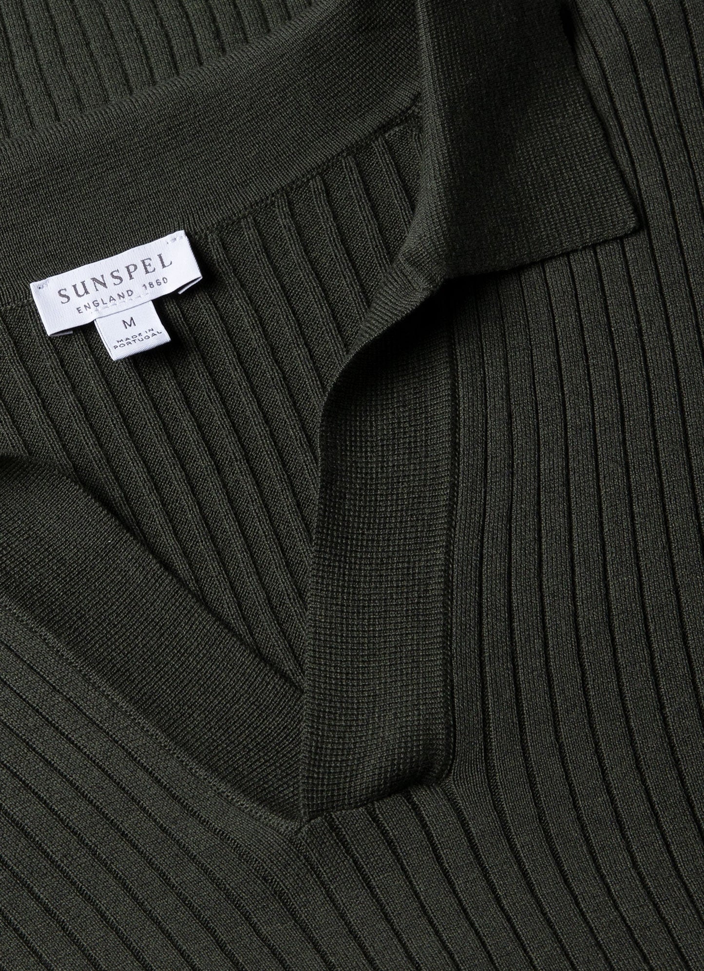 Mens Fine Rib Silk Cotton Polo Shirt In Dusk Green Mpol8241 Gnij