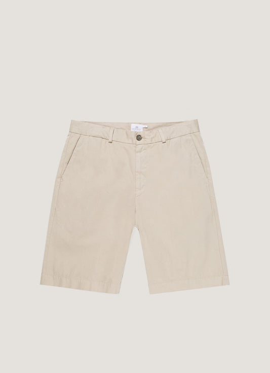 Men's Stretch Cotton Twill Chino Shorts in Light Stone