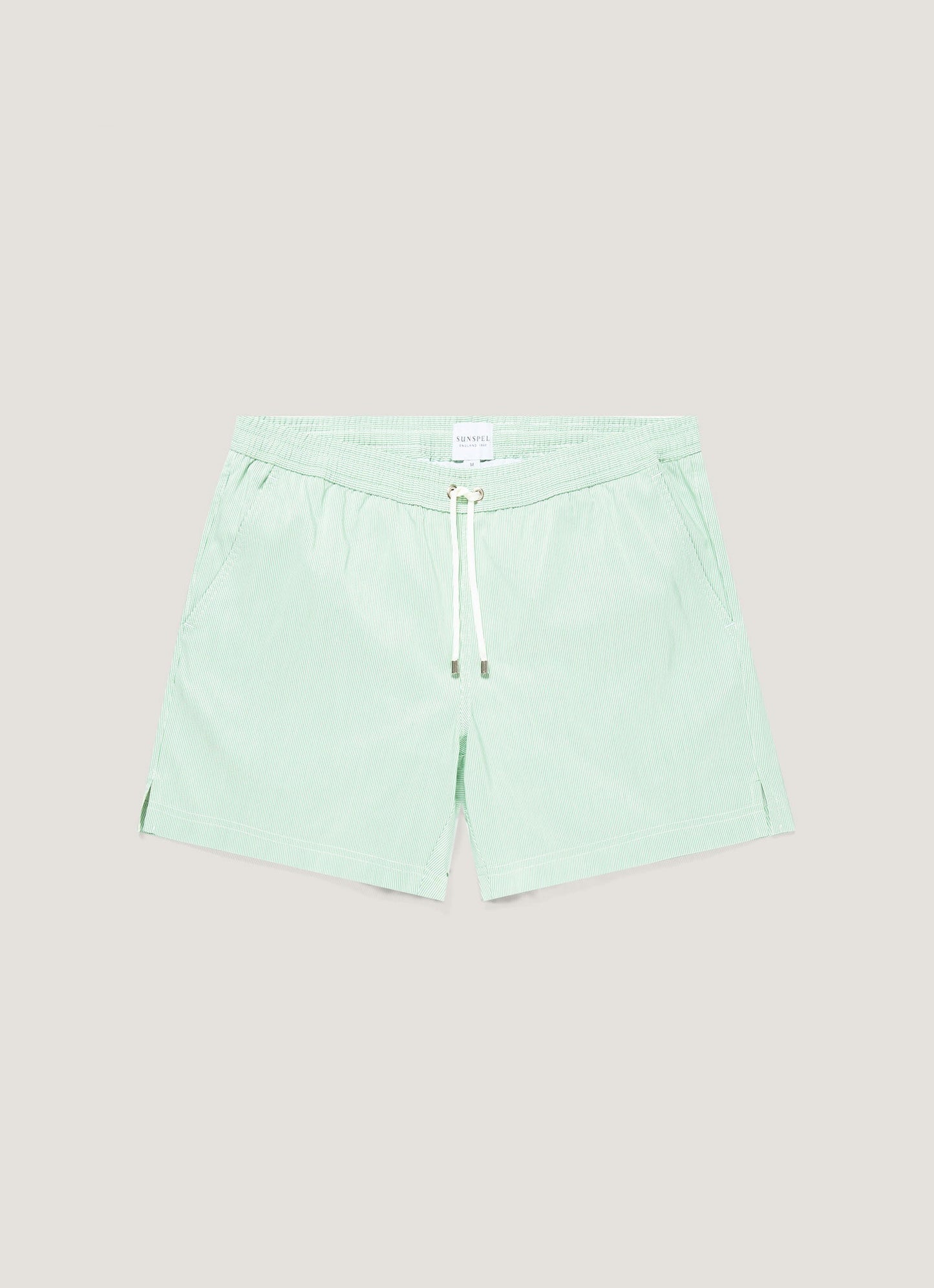 Mens Drawstring Swim Shorts In Bright Green White Mshr3705Fs Ston