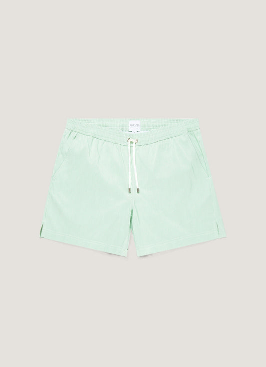 Mens Drawstring Swim Shorts In Bright Green White Mshr3705Fs Ston