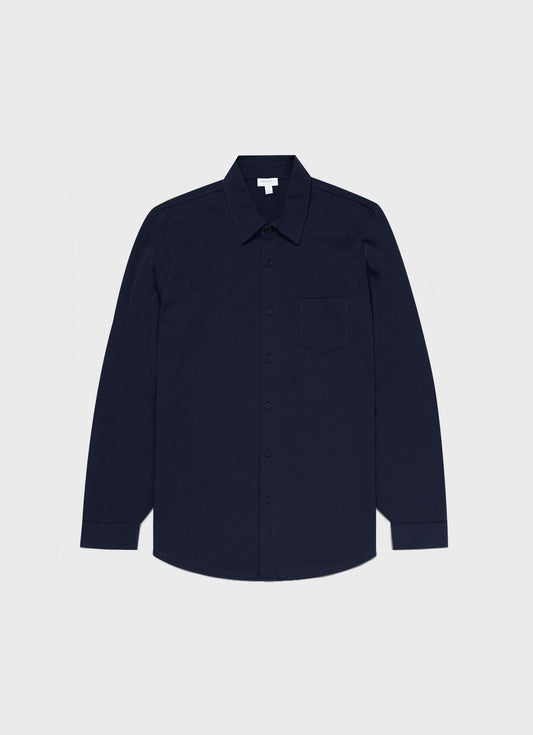 Mens Pima Pique Shirt In Navy