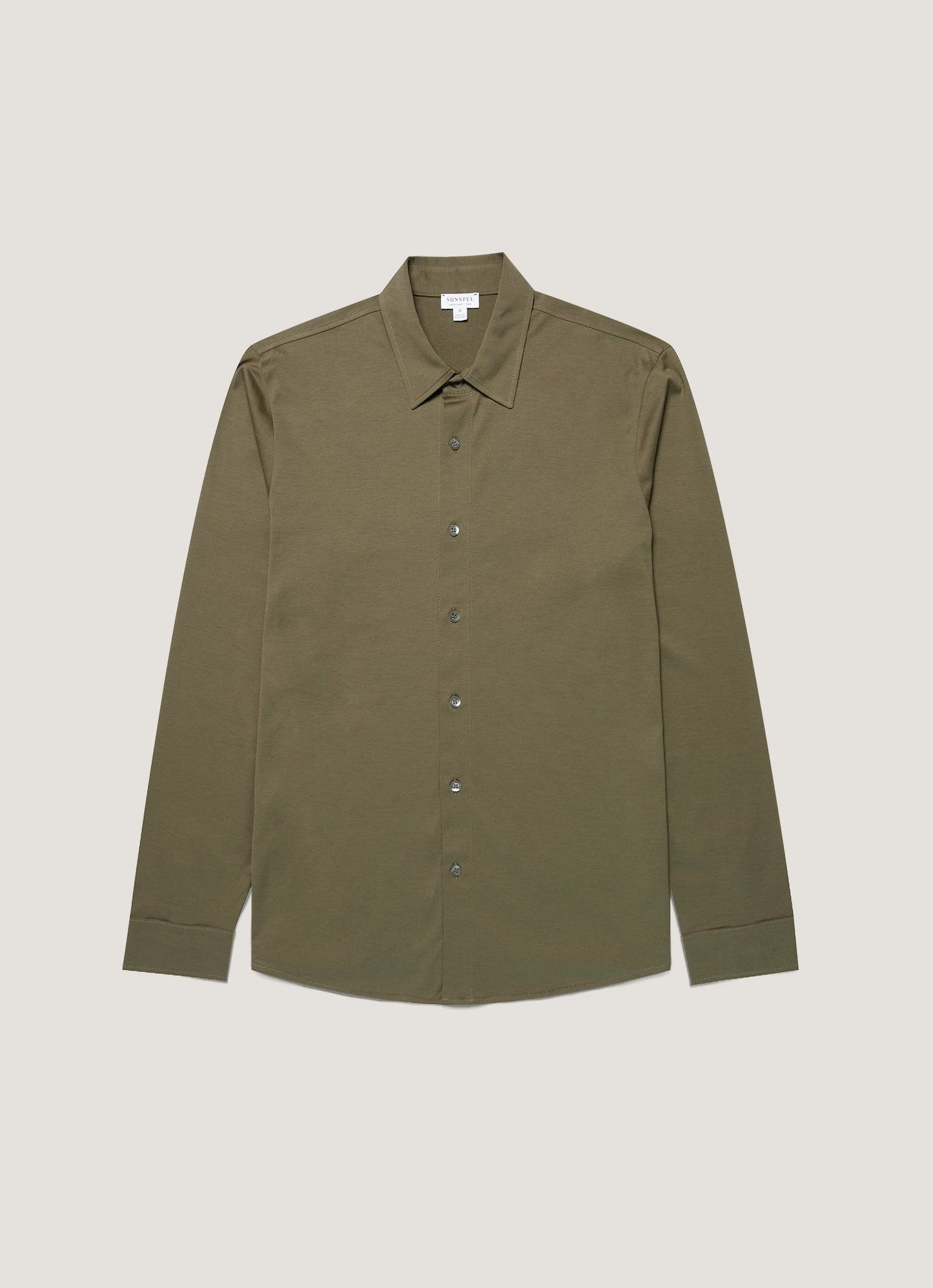 Mens Classic Jersey Shirt In Khaki Msht2047 Gngy